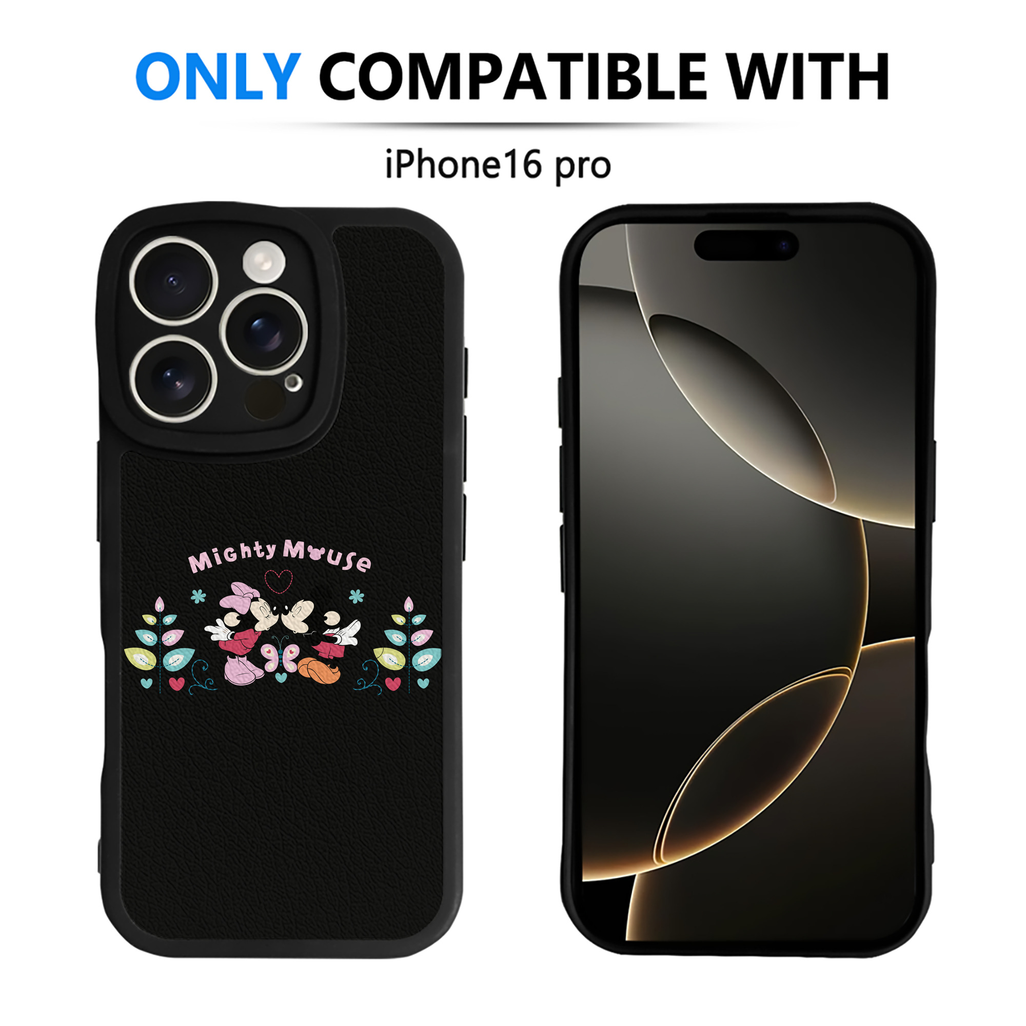 （画像用） ミッキーマウス Mickey Mouse 【iPhone 16シリーズ対応】シリコンスマホケース（レザー調） 材質：シリコン